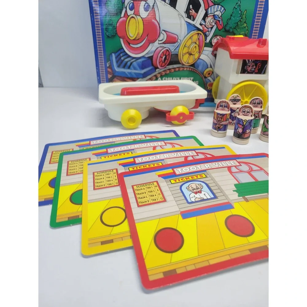Vtg Fundex Toot R Ville Express Game Train Memory Color Learning‎ Toy working